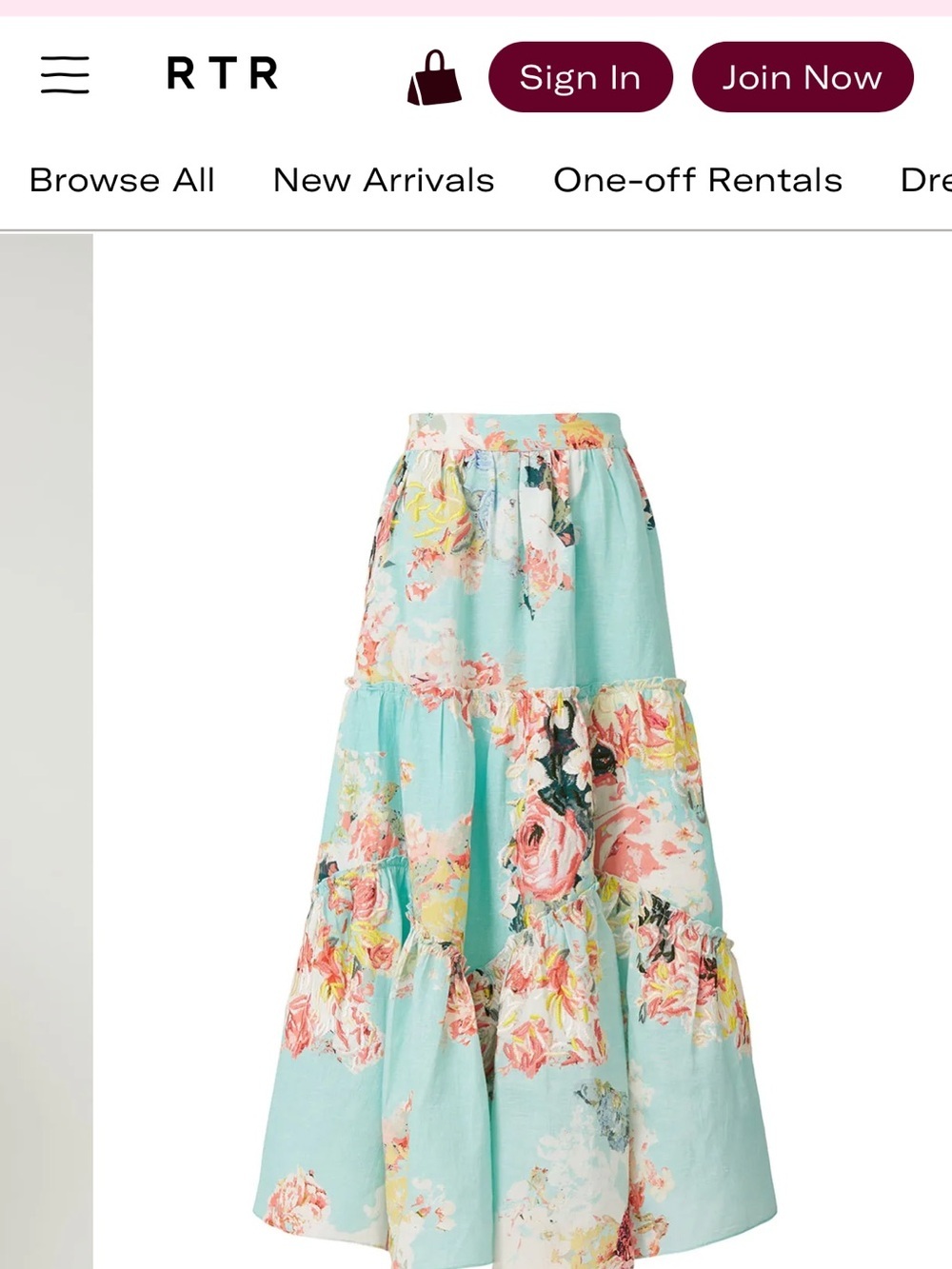 Hemant & Nandita Sage Floral Midi Skirt Embroidered Women’s Medium - Picture 4 of 8